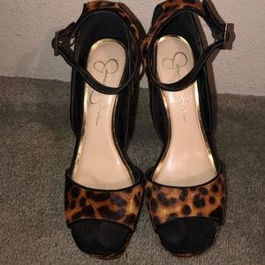 Jessica Simpson leopard print platform